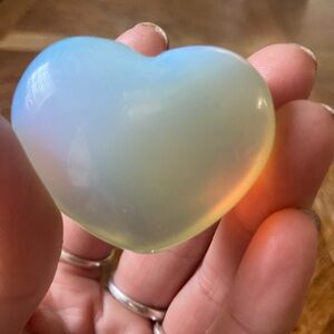 Puffy Opalite heart palmstone